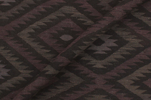 handmade Modern Kilim Black Blue Hand-Woven RECTANGLE 100% WOOL area rug 6 x 8