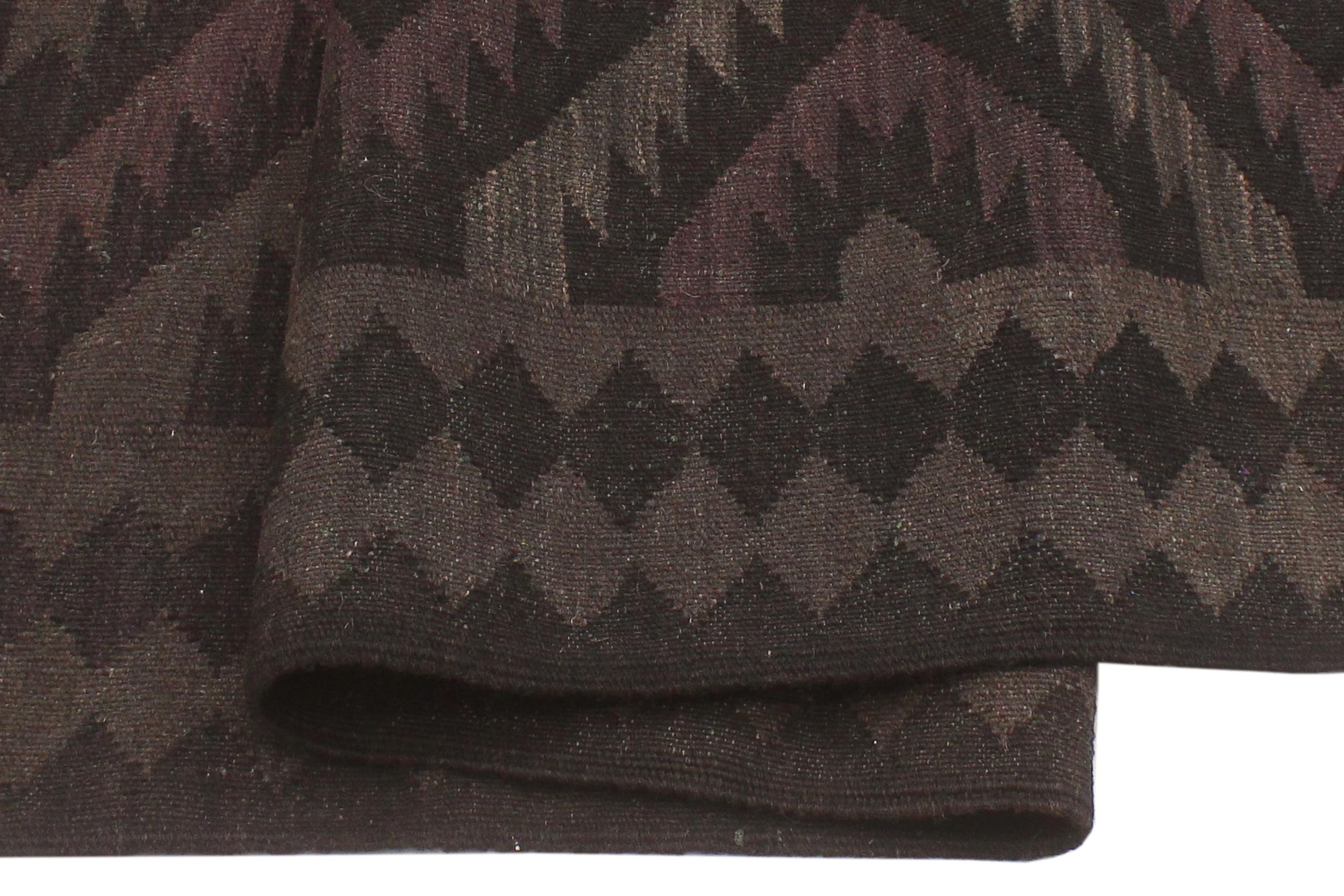 handmade Modern Kilim Black Blue Hand-Woven RECTANGLE 100% WOOL area rug 6 x 8