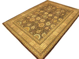 handmade Traditional Veg Dye Brown Tan Hand Knotted RECTANGLE 100% WOOL area rug 10x14