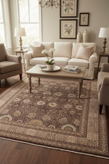 handmade Traditional Veg Dye Brown Tan Hand Knotted RECTANGLE 100% WOOL area rug 10'X14'