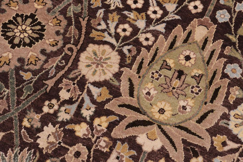 handmade Traditional Veg Dye Brown Tan Hand Knotted RECTANGLE 100% WOOL area rug 10'X14'