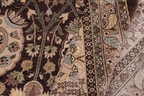 handmade Traditional Veg Dye Brown Tan Hand Knotted RECTANGLE 100% WOOL area rug 10'X14'