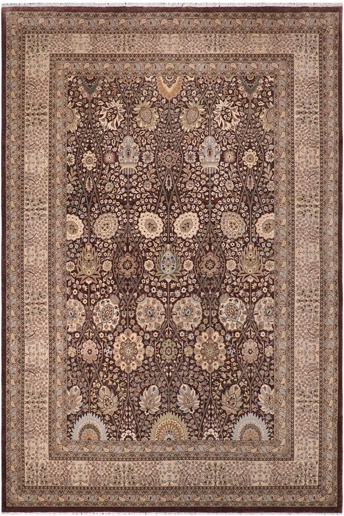 handmade Traditional Veg Dye Brown Tan Hand Knotted RECTANGLE 100% WOOL area rug 10'X14'