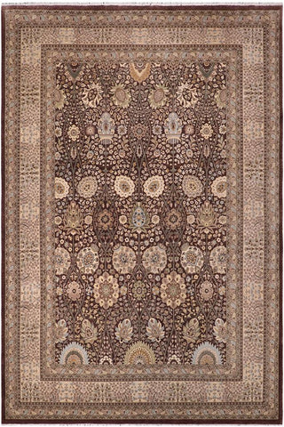 handmade Traditional Veg Dye Brown Tan Hand Knotted RECTANGLE 100% WOOL area rug 10'X14'