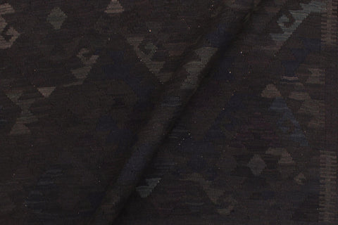 handmade Modern Kilim Black Blue Hand-Woven RECTANGLE 100% WOOL area rug 6 x 8