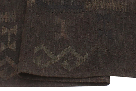 handmade Modern Kilim Black Blue Hand-Woven RECTANGLE 100% WOOL area rug 6 x 8