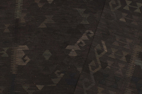 handmade Modern Kilim Black Blue Hand-Woven RECTANGLE 100% WOOL area rug 6 x 8