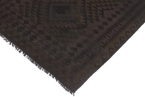 handmade Modern Kilim Black Blue Hand-Woven RECTANGLE 100% WOOL area rug 5x6