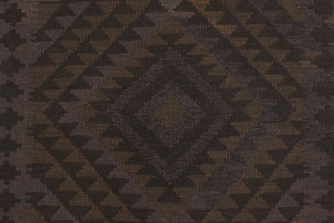 handmade Modern Kilim Black Blue Hand-Woven RECTANGLE 100% WOOL area rug 5x6