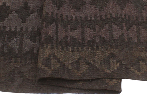 handmade Modern Kilim Black Blue Hand-Woven RECTANGLE 100% WOOL area rug 5x6