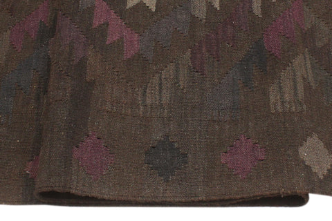 handmade Modern Kilim Brown Blue Hand-Woven RECTANGLE 100% WOOL area rug 6 x 8