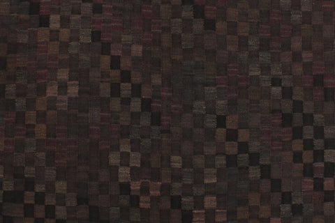 handmade Modern Kilim Black Brown Hand-Woven RECTANGLE 100% WOOL area rug 5 x 7