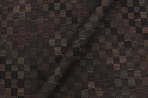 handmade Modern Kilim Black Brown Hand-Woven RECTANGLE 100% WOOL area rug 5 x 7