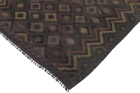 handmade Modern Kilim Purple Green Hand-Woven RECTANGLE 100% WOOL area rug 6 x 10