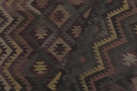 handmade Modern Kilim Purple Green Hand-Woven RECTANGLE 100% WOOL area rug 6 x 10