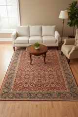 handmade Traditional Design Red Teal Hand Knotted RECTANGLE 100% WOOL area rug 10'X14'