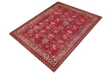 Traditional handmade Persian vintage distressed Red Beige Hand Knotted RECTANGLE 100% WOOL area rug 10 x 13