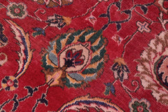 Traditional handmade Persian vintage distressed Red Beige Hand Knotted RECTANGLE 100% WOOL area rug 10X13