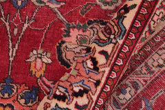 Traditional handmade Persian vintage distressed Red Beige Hand Knotted RECTANGLE 100% WOOL area rug 10X13