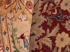 handmade Traditional Lahore Red Beige Hand Knotted RECTANGLE 100% WOOL area rug 10x15