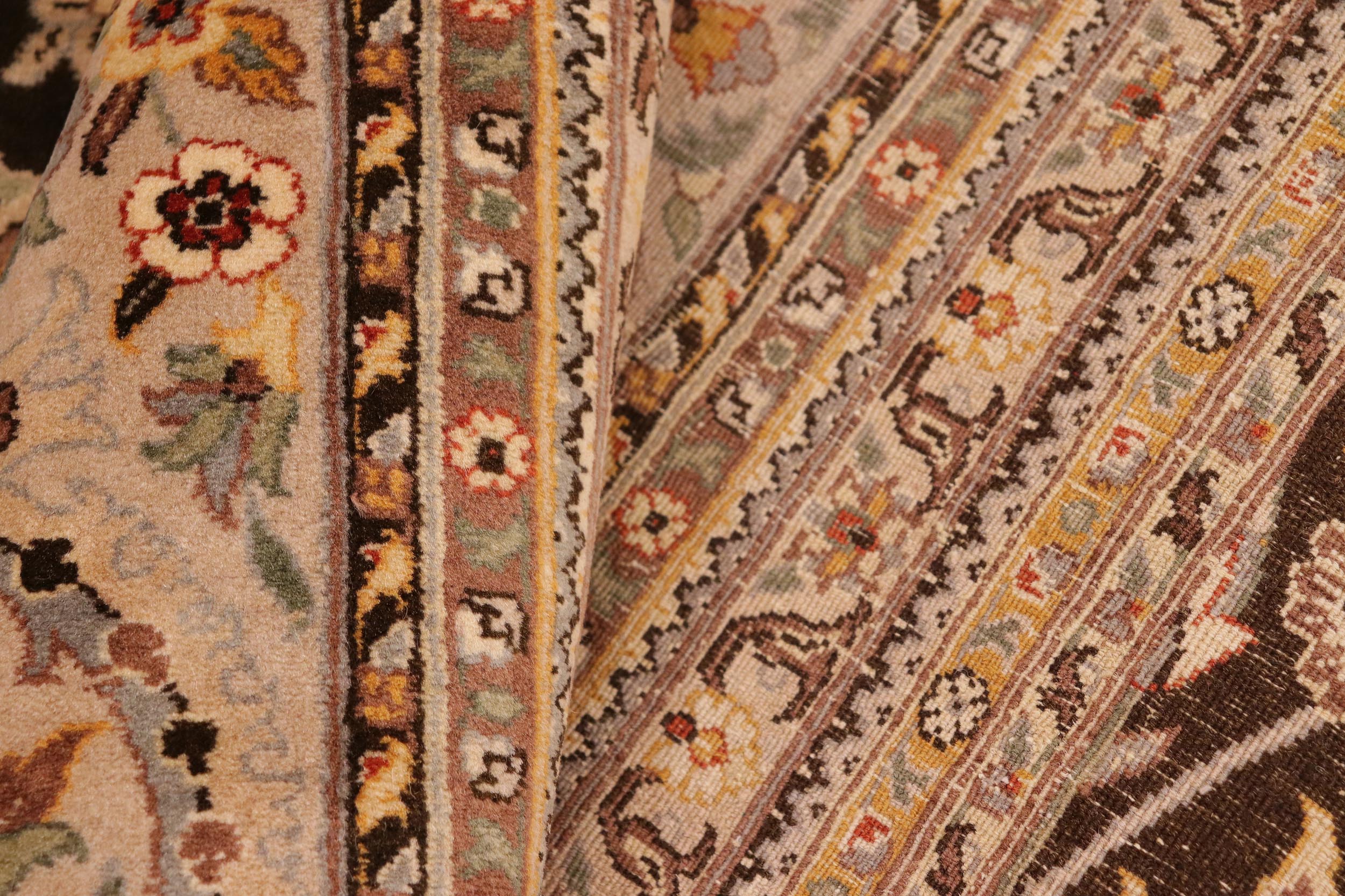 handmade Transitional Tabriz Charcoal Taupe Hand Knotted RECTANGLE 100% WOOL area rug 10x14