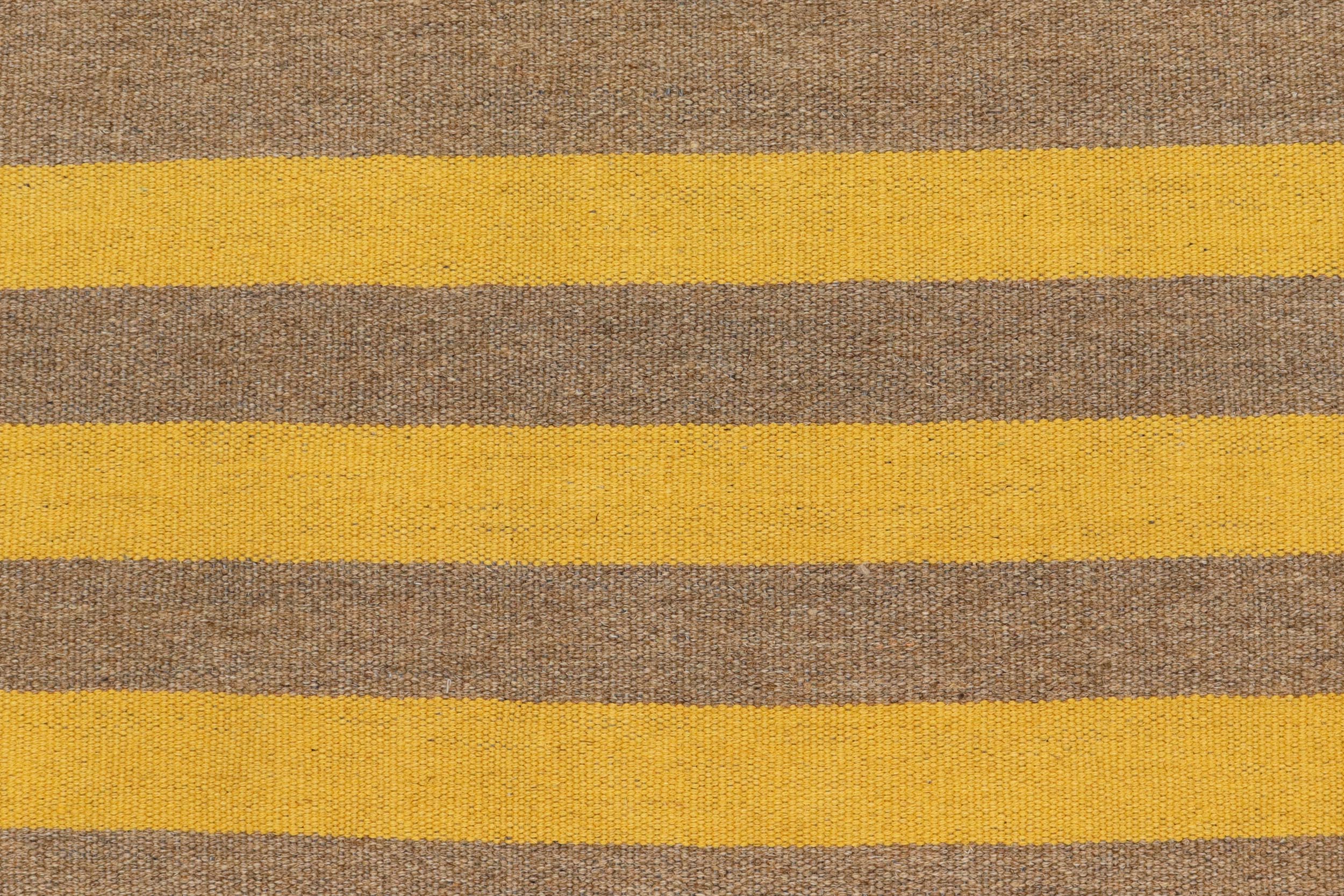 handmade Modern Kilim Yellow Gray Hand-Woven RECTANGLE 100% WOOL area rug 6 x 8