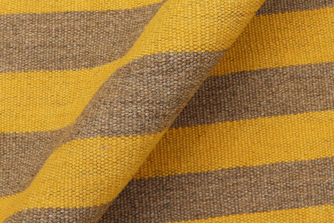 handmade Modern Kilim Yellow Gray Hand-Woven RECTANGLE 100% WOOL area rug 6 x 8