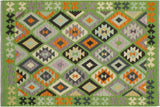 Retro Turkish Kilim Stewart Hand-Woven Wool Rug - 4'2'' x 5'6''