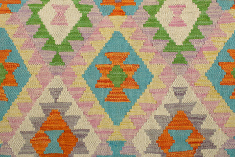 handmade Geometric Kilim Beige Orange Hand-Woven RECTANGLE 100% WOOL area rug 4 x 6