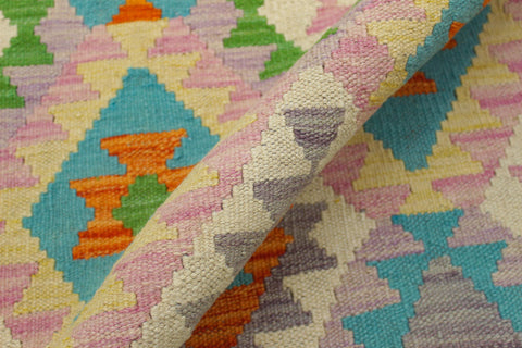 handmade Geometric Kilim Beige Orange Hand-Woven RECTANGLE 100% WOOL area rug 4 x 6