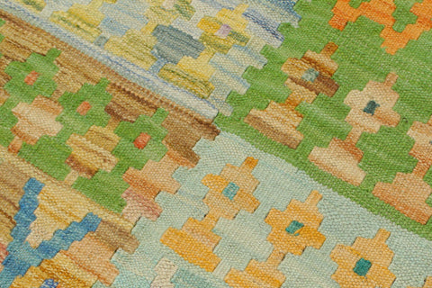 handmade Geometric Kilim Blue Purple Hand-Woven RECTANGLE 100% WOOL area rug 4 x 6