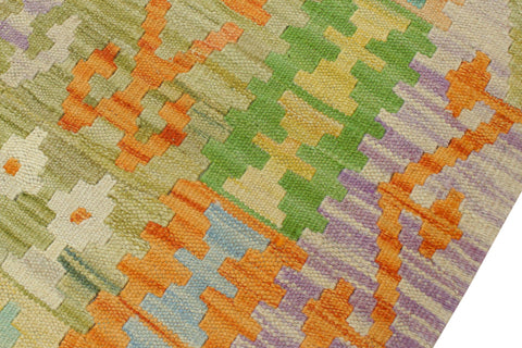 handmade Geometric Kilim Blue Purple Hand-Woven RECTANGLE 100% WOOL area rug 4 x 6