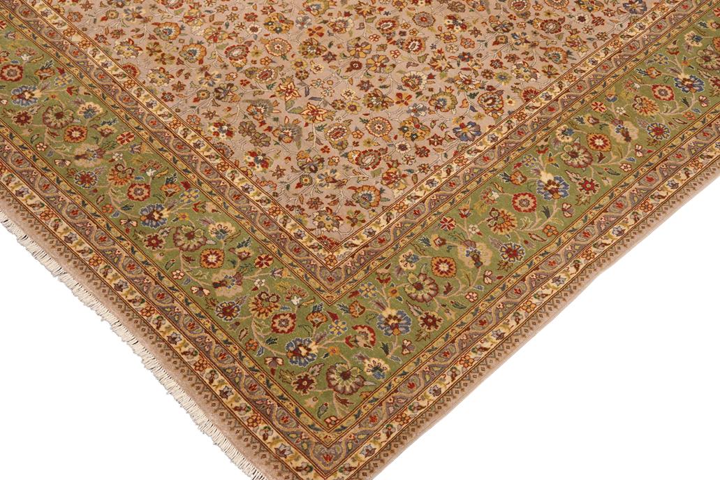 handmade Traditional Veg Dye Lt. Gray Green Hand Knotted RECTANGLE 100% WOOL area rug 10'X14'