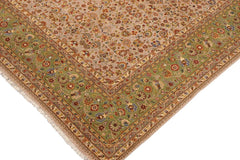 handmade Traditional Veg Dye Lt. Gray Green Hand Knotted RECTANGLE 100% WOOL area rug 10'X14'