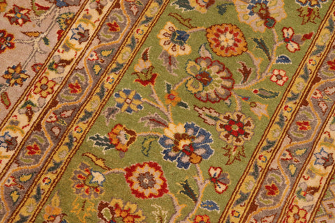 handmade Transitional Veg Dye Lt. Gray Green Hand Knotted RECTANGLE 100% WOOL area rug 10' x 14'