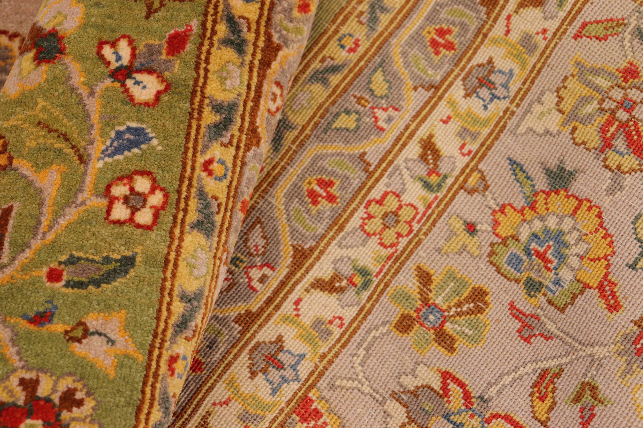 handmade Transitional Veg Dye Lt. Gray Green Hand Knotted RECTANGLE 100% WOOL area rug 10' x 14'