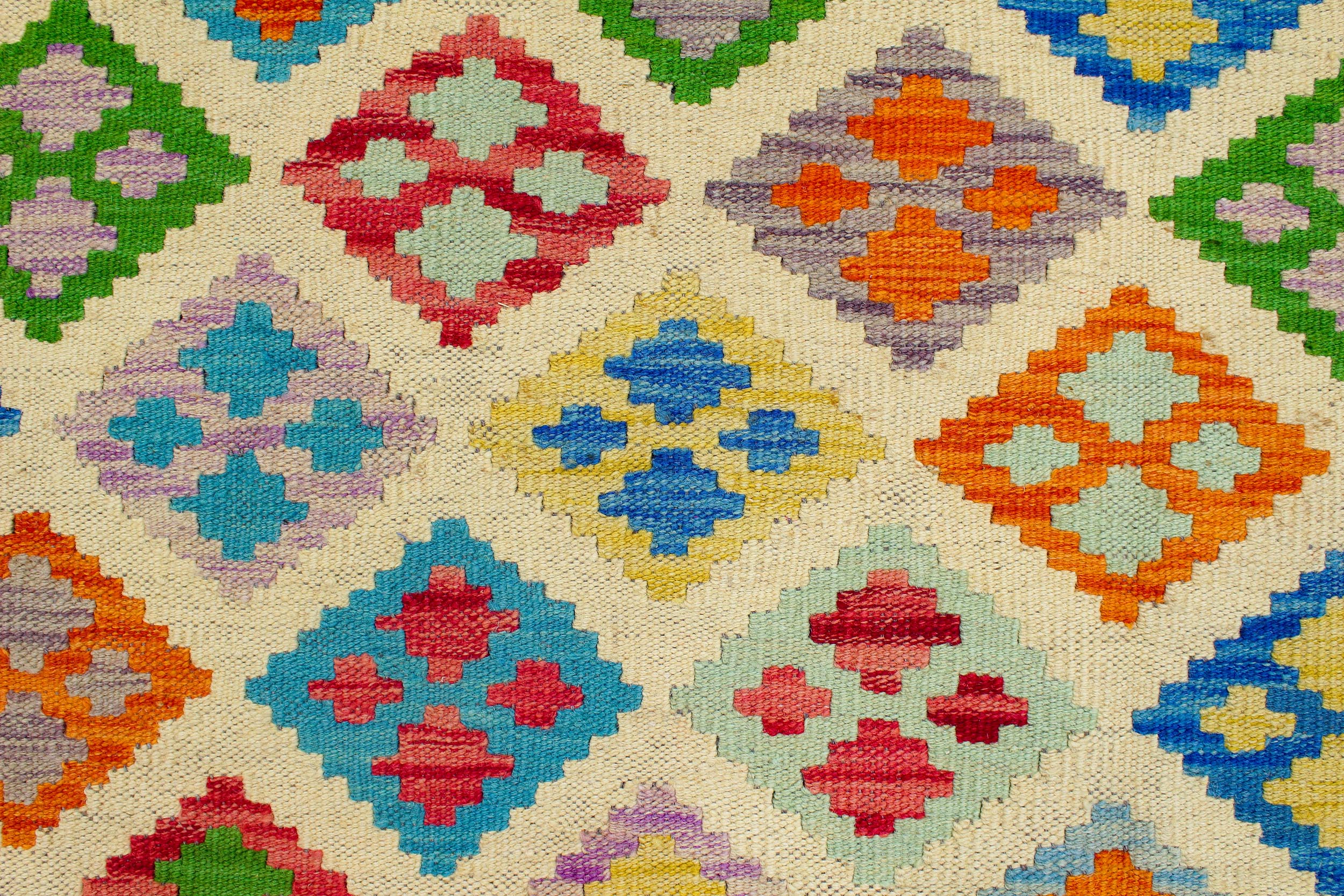 handmade Geometric Kilim Beige Rust Hand-Woven RECTANGLE 100% WOOL area rug 5 x 7