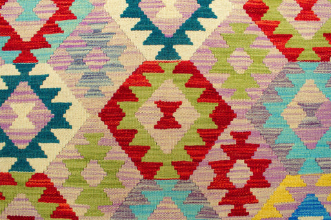 handmade Geometric Kilim Beige Blue Hand-Woven RECTANGLE 100% WOOL area rug 5 x 7