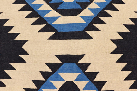 handmade Modern Kilim Beige Blue Hand-Woven RECTANGLE 100% WOOL area rug 6x9