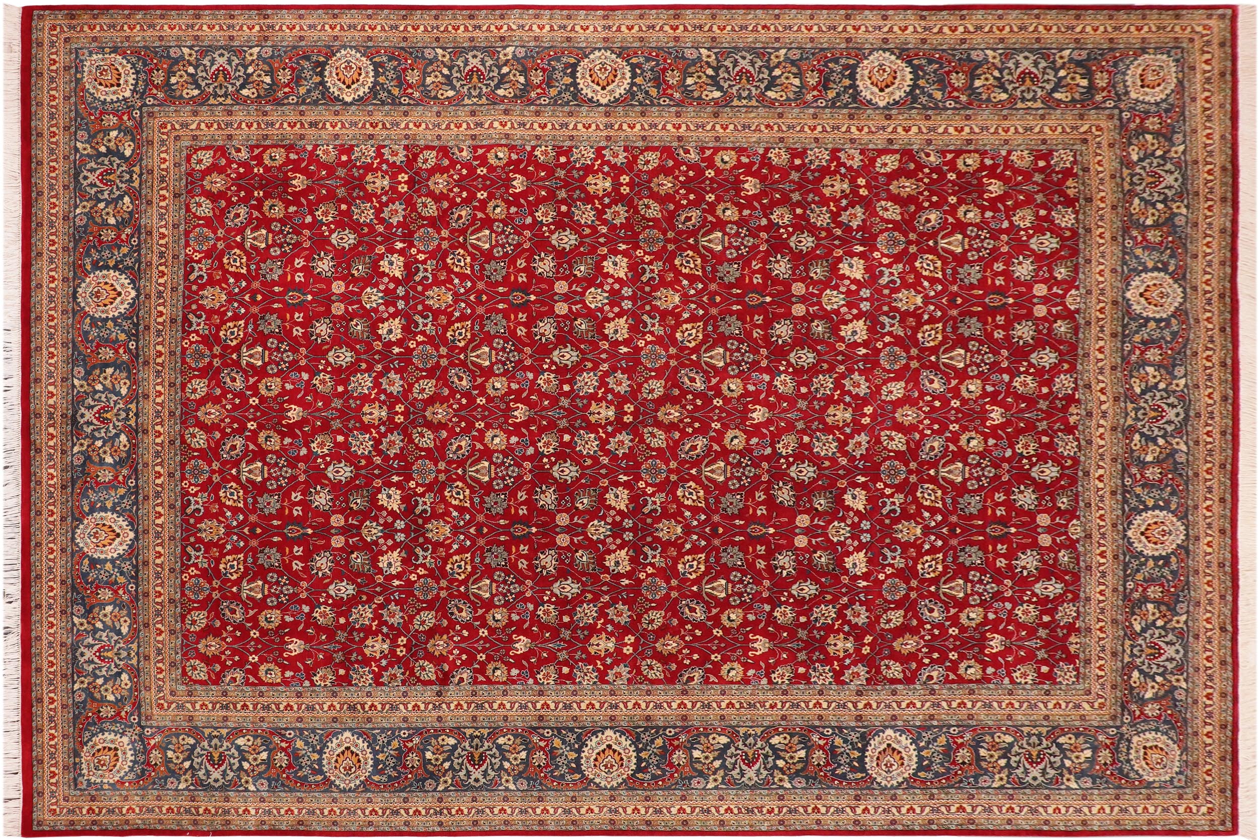 handmade Transitional Regular Red Blue Hand Knotted RECTANGLE 100% WOOL area rug 10x14