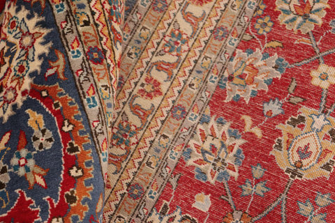 handmade Transitional Regular Red Blue Hand Knotted RECTANGLE 100% WOOL area rug 10x14