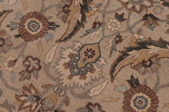 handmade Traditional Lahore Tan Lt. Green Hand Knotted RECTANGLE 100% WOOL area rug 10'X14'