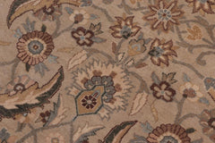 handmade Traditional Lahore Tan Lt. Green Hand Knotted RECTANGLE 100% WOOL area rug 10'X14'