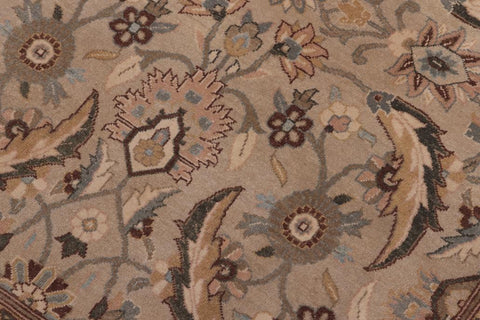 handmade Traditional Lahore Tan Lt. Green Hand Knotted RECTANGLE 100% WOOL area rug 10'X14'