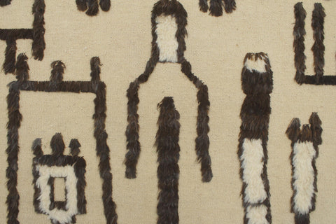 handmade Geometric Moroccan Hi Beige Brown Hand Knotted RECTANGLE 100% WOOL area rug 4' x 6'