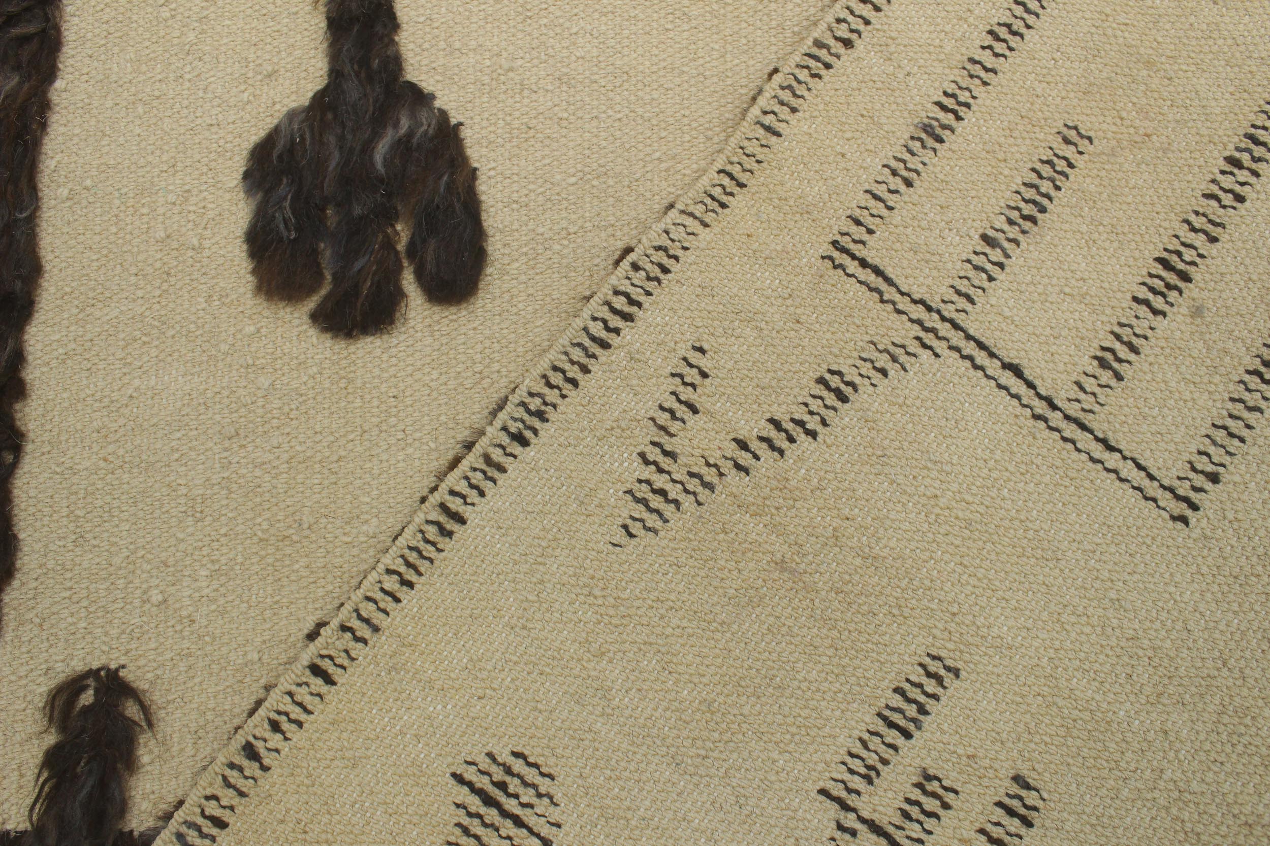 handmade Geometric Moroccan Hi Beige Brown Hand Knotted RECTANGLE 100% WOOL area rug 4' x 6'