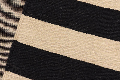 handmade Modern Kilim Beige Black Hand-Woven RECTANGLE 100% WOOL area rug 8 x 10