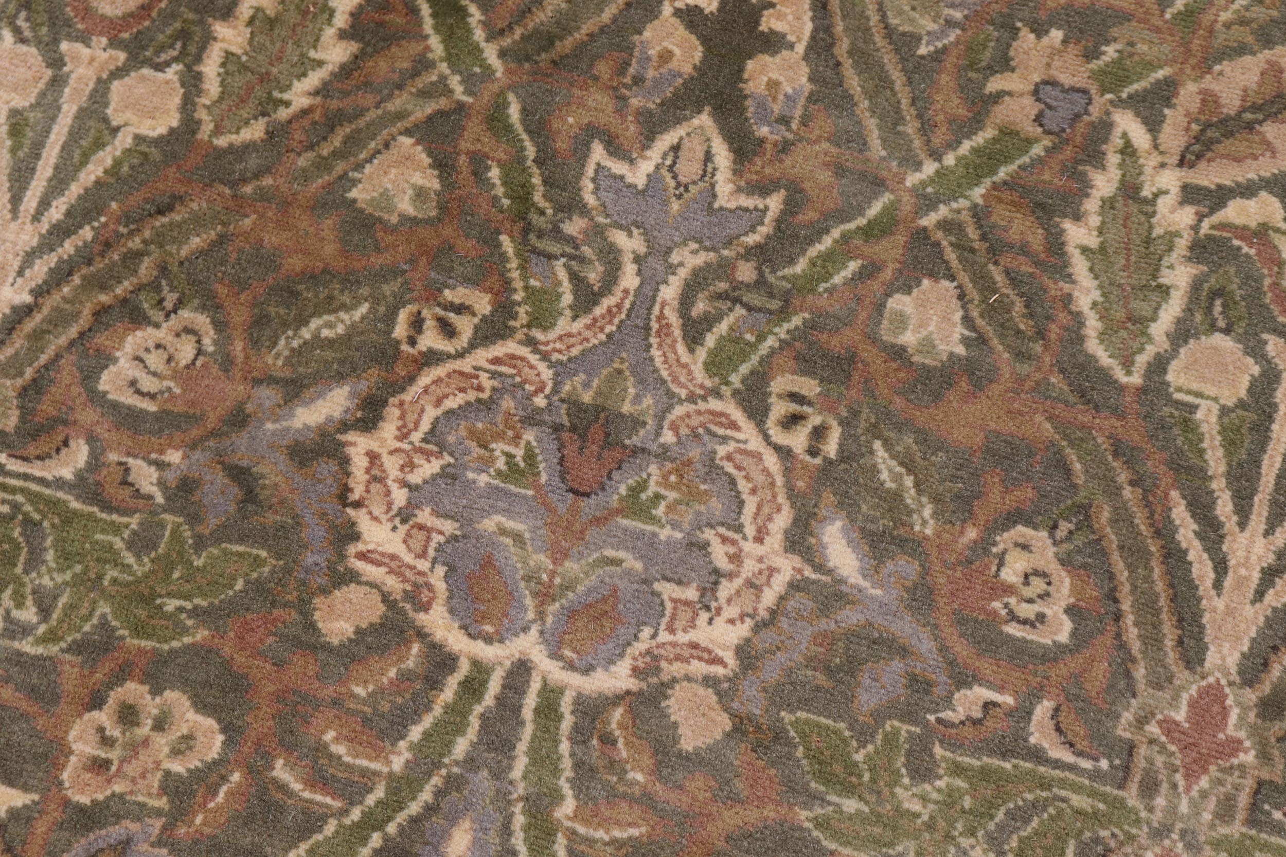 handmade Transitional Mujahid Green Gold Hand Knotted RECTANGLE 100% WOOL area rug 10x14