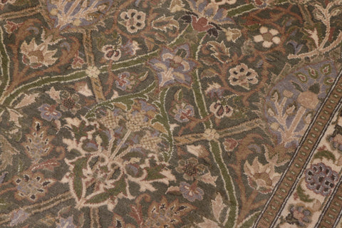 handmade Transitional Mujahid Green Gold Hand Knotted RECTANGLE 100% WOOL area rug 10x14