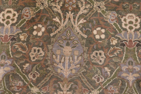 handmade Transitional Mujahid Green Gold Hand Knotted RECTANGLE 100% WOOL area rug 10x14